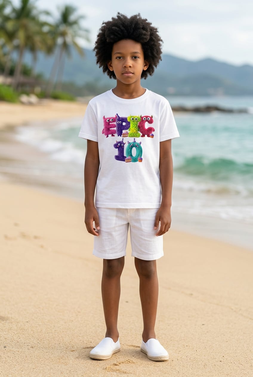 Personalised Monster Birthday T-Shirt | Custom Name & Age