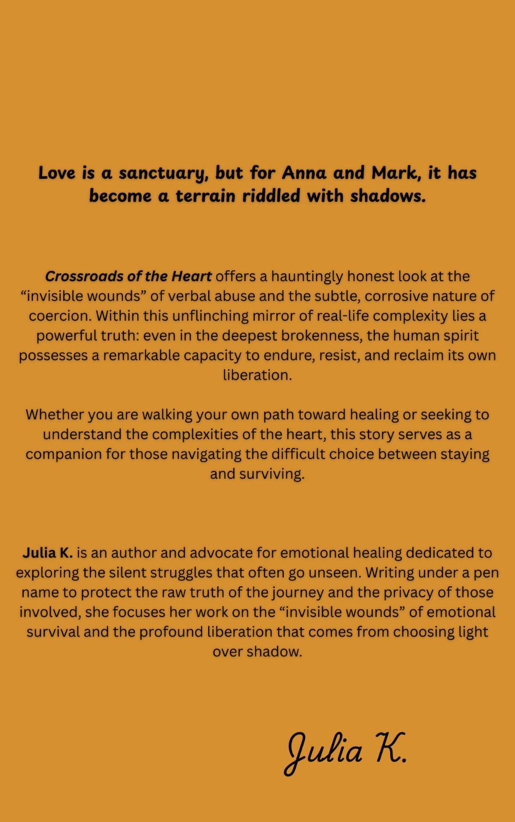 Crossroads of the Heart | Signed Emotional Healing Novel