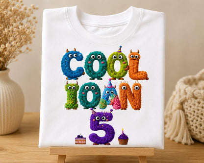 Personalised Monster Birthday T-Shirt | Custom Name & Age